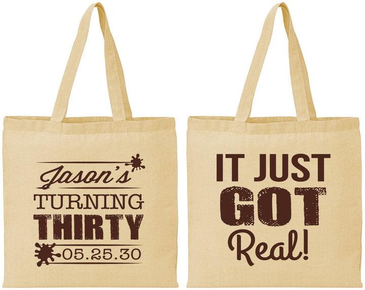 Personalized Birthday Cotton Tote Bags - 30th | 20235