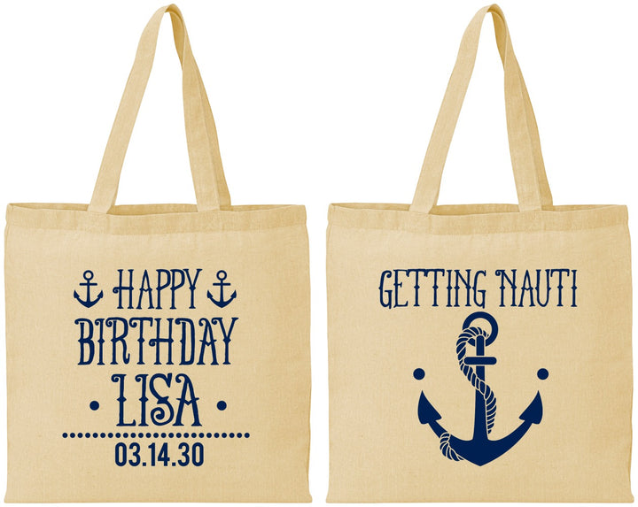 Personalized Birthday Cotton Tote Bags - Getting Nauti | 20239
