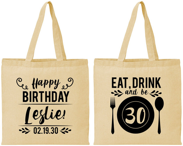 Personalized Birthday Cotton Tote Bags - 30th | 20240