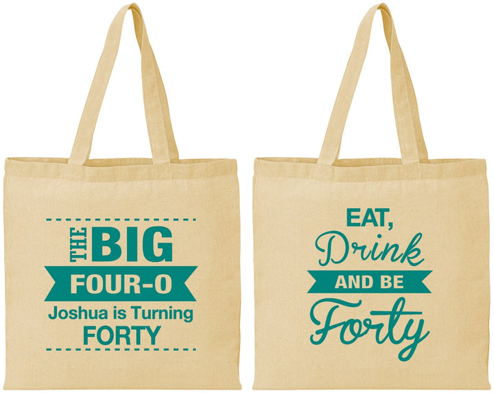 Personalized Birthday Cotton Tote Bags - 40th | 20243