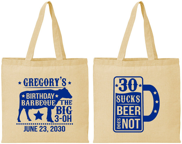 Personalized Birthday Cotton Tote Bags - 30th | 20248