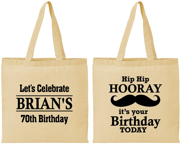 Personalized Birthday Cotton Tote Bags - 70th | 20251