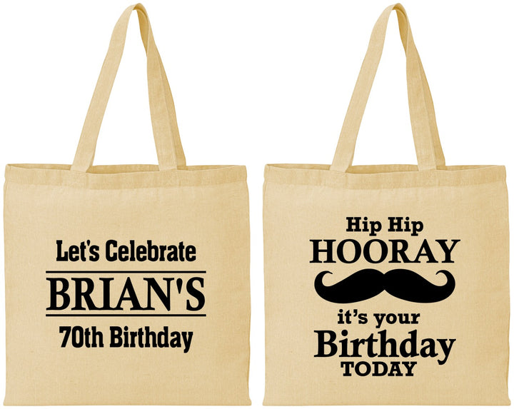 Personalized Birthday Cotton Tote Bags - 70th | 20251