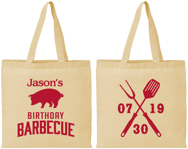 Personalized Birthday Cotton Tote Bags - Barbeque Bbq | 20253