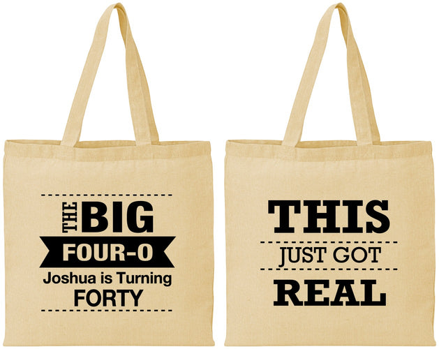 Personalized Birthday Cotton Tote Bags - 40th | 20254