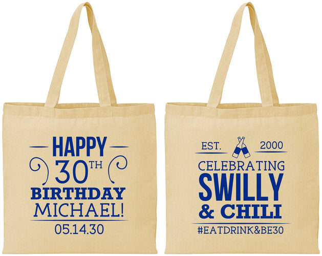 Personalized Birthday Cotton Tote Bags - 30th | 20257