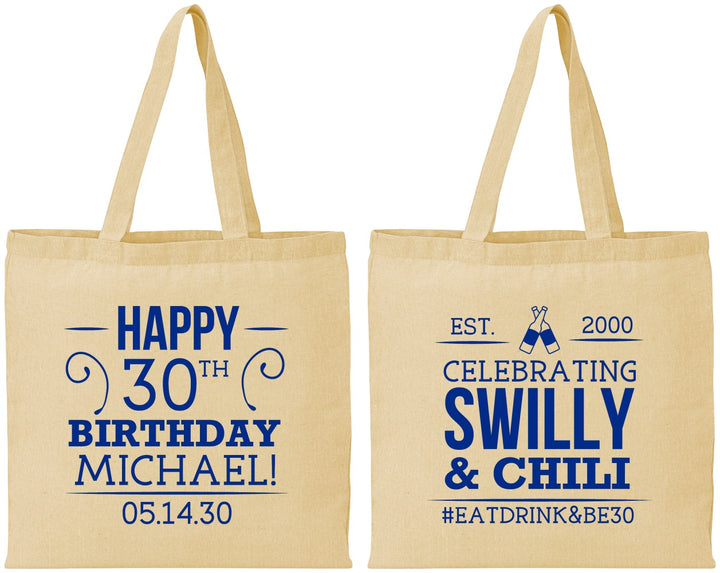 Personalized Birthday Cotton Tote Bags - 30th | 20257