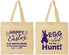 Personalized Easter Cotton Tote Bags - Eggcited For Hunt Bunny | 210002