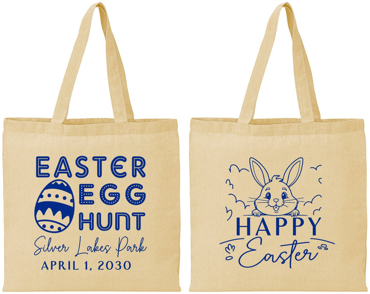Personalized Easter Cotton Tote Bags - Egg Hunt Bunny | 210005