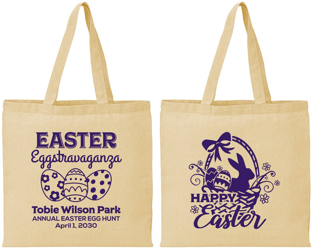 Personalized Easter Cotton Tote Bags - Easter Bunny | 210008