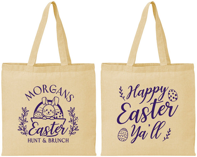 Personalized Easter Cotton Tote Bags - Easter Bunny | 210010