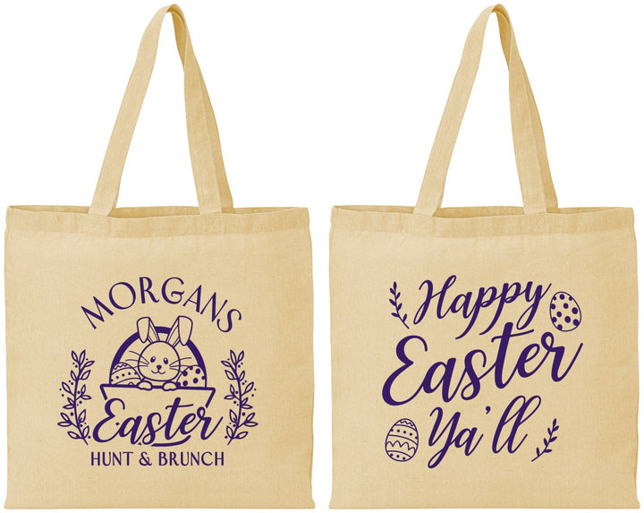 Personalized Easter Cotton Tote Bags - Easter Bunny | 210010