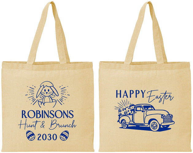 Personalized Easter Cotton Tote Bags - Hunt And Brunch Bunny | 210013