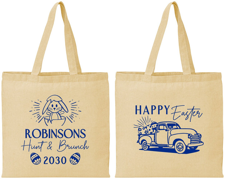 Personalized Easter Cotton Tote Bags - Hunt And Brunch Bunny | 210013