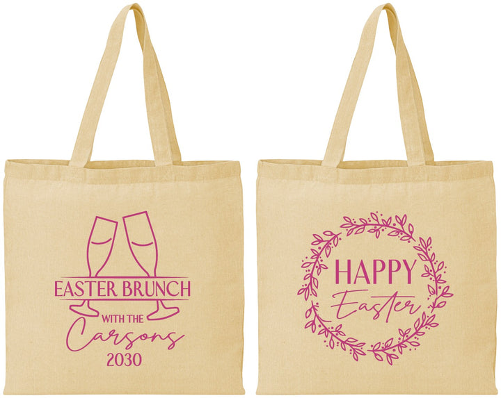 Personalized Easter Cotton Tote Bags - Brunch | 210015