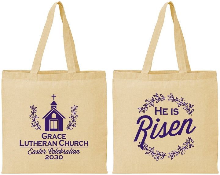 Personalized Easter Cotton Tote Bags - He Is Risen | 210026