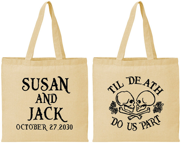 Personalized Wedding Cotton Tote Bags - Til Death Do Us Part | 213