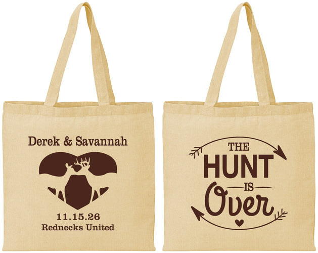 Personalized Wedding Cotton Tote Bags - The Hunt Is Over Deer | 220