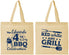 Personalized 4th Of July Cotton Tote Bags - Red White Grill | 220005