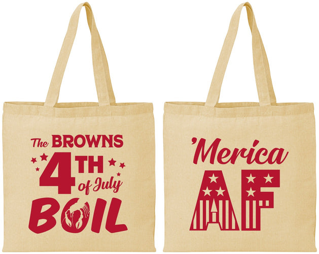 Personalized 4th Of July Cotton Tote Bags - Merica Af | 220014