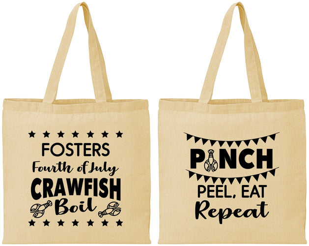 Personalized 4th Of July Cotton Tote Bags - Crawfish Boil | 220016