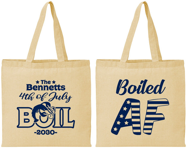 Personalized 4th Of July Cotton Tote Bags - Crawfish Boil | 220017