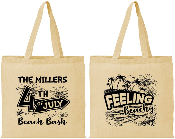 Personalized 4th Of July Cotton Tote Bags - Feeling Beachy | 220024