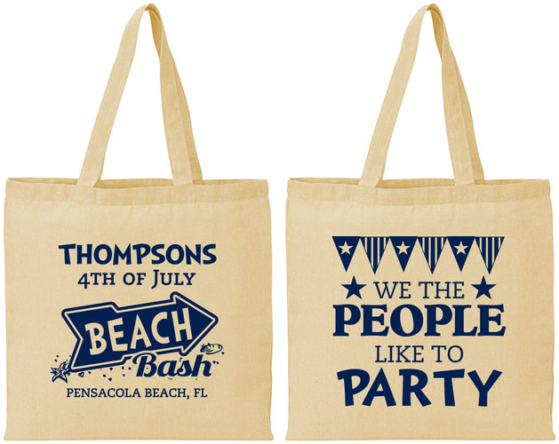 Personalized 4th Of July Cotton Tote Bags - We The People | 220025