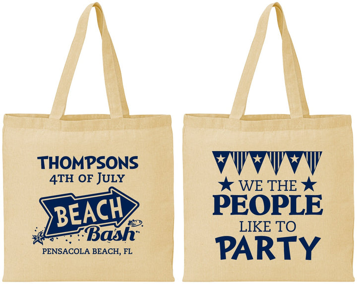 Personalized 4th Of July Cotton Tote Bags - We The People | 220025