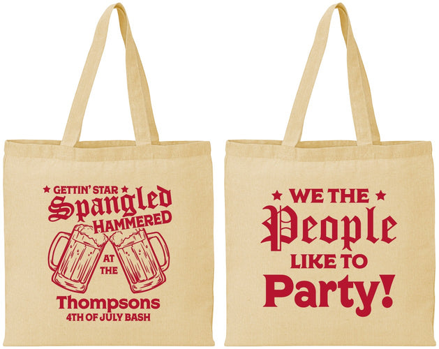 Personalized 4th Of July Cotton Tote Bags - We The People | 220030