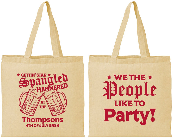 Personalized 4th Of July Cotton Tote Bags - We The People | 220030