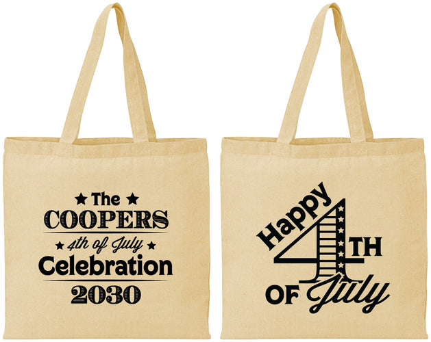 Personalized 4th Of July Cotton Tote Bags - Independence Day | 220040