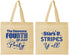 Personalized 4th Of July Cotton Tote Bags - Stars Stripes | 220047