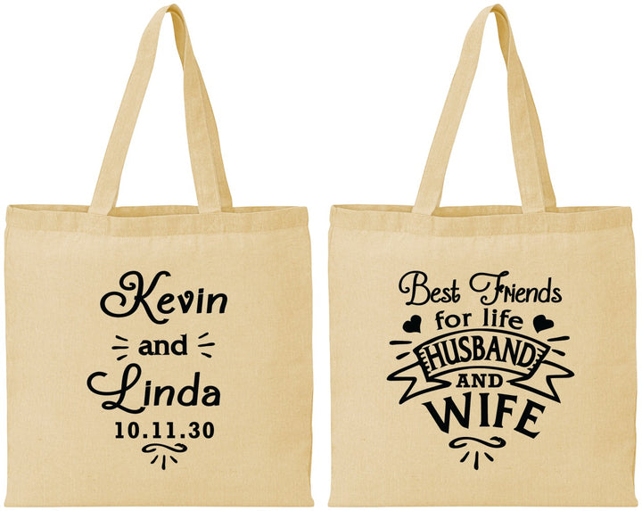 Personalized Wedding Cotton Tote Bags - Best Friends | 221