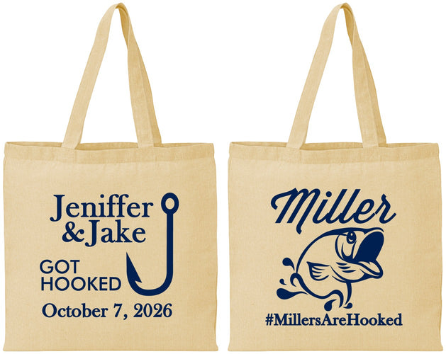 Personalized Wedding Cotton Tote Bags - Got Hook Fish | 230