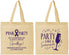 Personalized Awareness Cotton Tote Bags - Pink Party | 230000