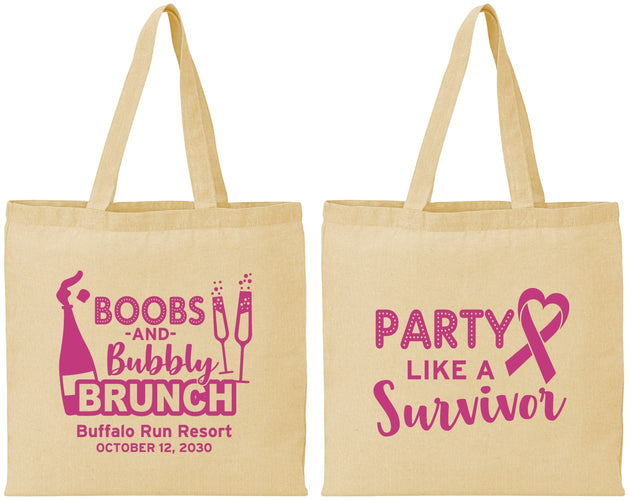 Personalized Awareness Cotton Tote Bags - Party Like A Survivor | 230006