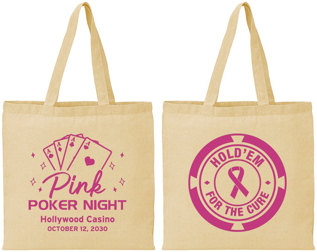 Personalized Awareness Cotton Tote Bags - Poker Casino | 230013