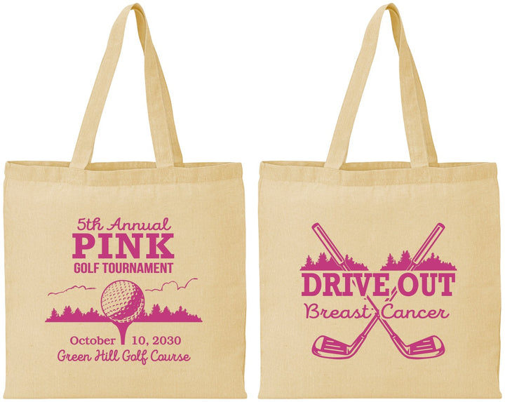 Personalized Awareness Cotton Tote Bags - Gold Drive Out | 230017