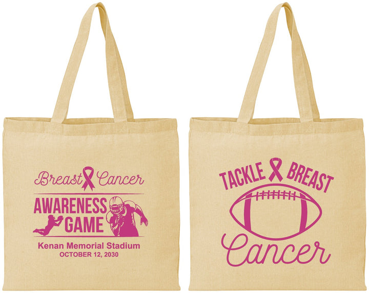 Personalized Awareness Cotton Tote Bags - Football Tackle | 230019