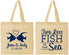 Personalized Wedding Cotton Tote Bags - Two Less Fish In The Sea | 231