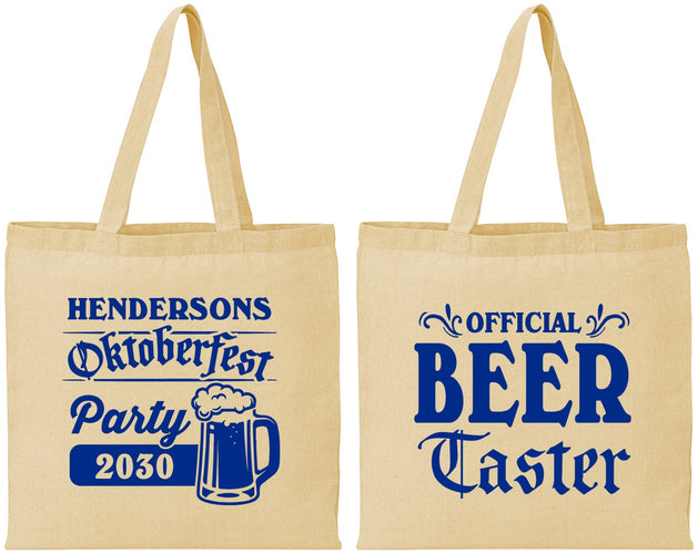 Personalized Oktoberfest Cotton Tote Bags - Beer Taster | 240000