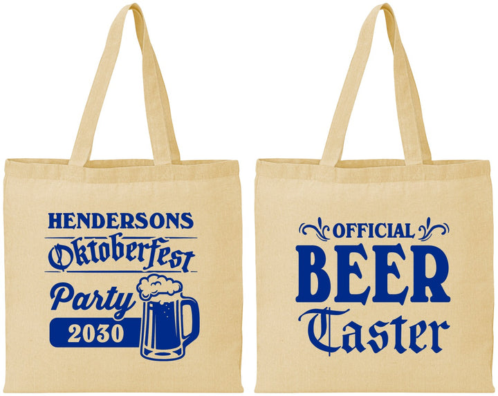 Personalized Oktoberfest Cotton Tote Bags - Beer Taster | 240000