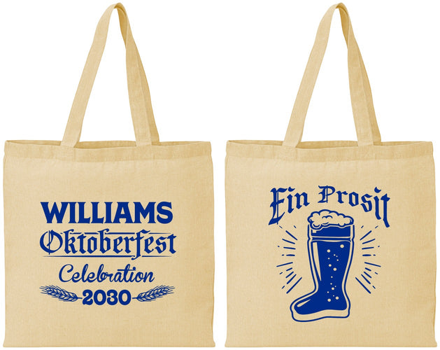 Personalized Oktoberfest Cotton Tote Bags - Ein Prosit | 240003