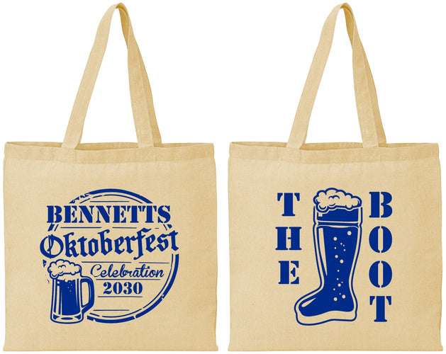 Personalized Oktoberfest Cotton Tote Bags - Boot | 240004