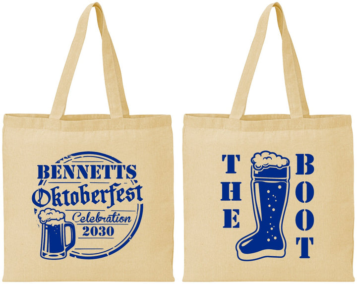 Personalized Oktoberfest Cotton Tote Bags - Boot | 240004