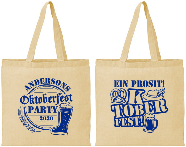 Personalized Oktoberfest Cotton Tote Bags - Ein Prosit | 240005