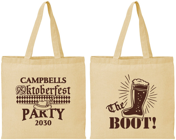 Personalized Oktoberfest Cotton Tote Bags - Boot | 240006