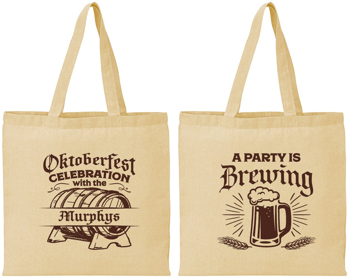 Personalized Oktoberfest Cotton Tote Bags - Beer Keg | 240014