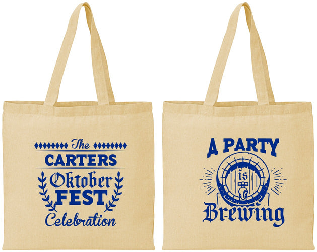 Personalized Oktoberfest Cotton Tote Bags - Beer Keg | 240017
